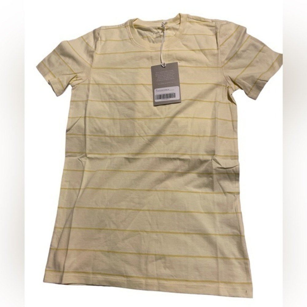 Everlane Organic‎ Cotton Crewneck Slim Tee Yellow Striped Women’s Size XS New